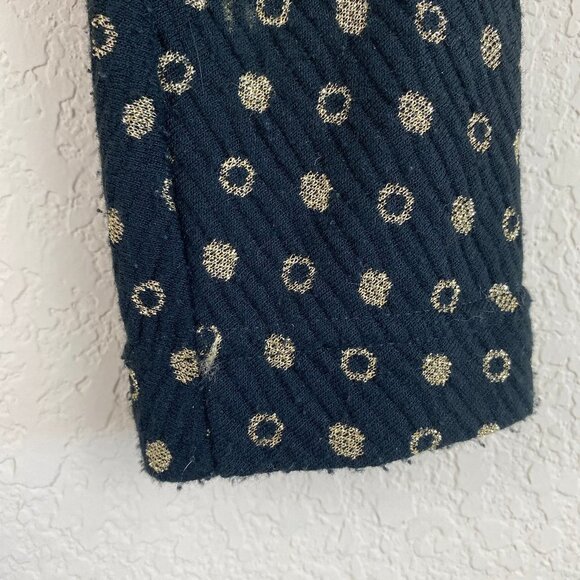 VINTAGE Gold Polka Dot Knit Crop Sweater Jacket SP - Picture 13 of 14